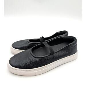 Seychelles Moon Child Leather Mary Jane Flat Women's Black Size US6 EU36.5